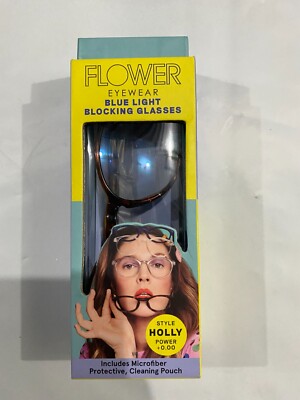 Flower Eyewear Blue Light Blocking Glasses, Style Holly, Tort