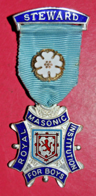 1971 Royal Masonic Institution for Boys Stewards Jewel RMIB ****