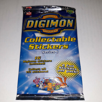 Digimon Card Game Series 1 Collectable Stickers 5 pack lot, US Seller ...