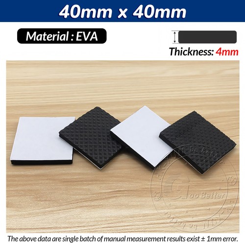 Black Foam Rubber Furniture Pads Self Adhesive Sticky Feet Back Floor Protector - Picture 39 of 42
