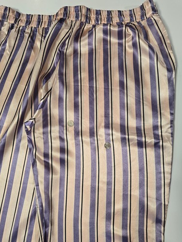 Adore Me Alania Pajama Pant Pockets Contrast Piping Multi Color Stripe Satin XL - Picture 13 of 16