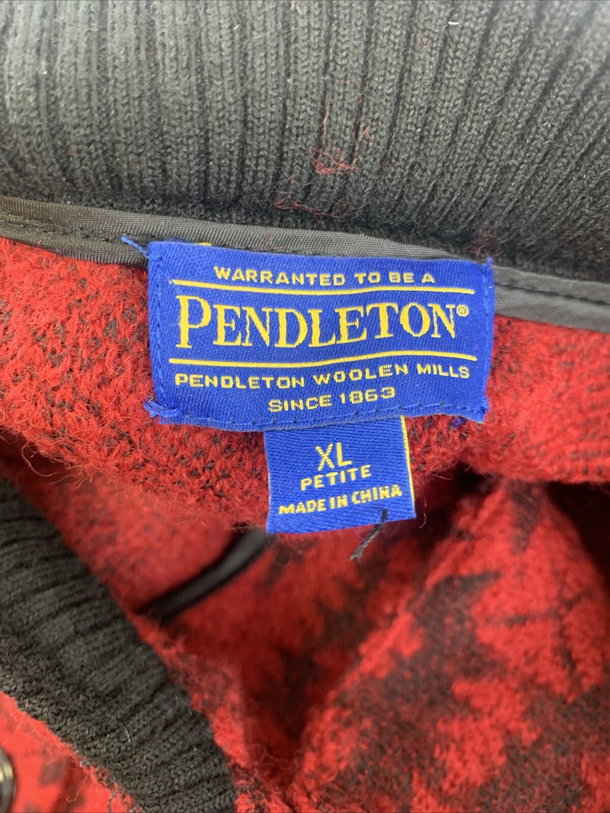 Pendleton Wool Cardigan Sweater Button Red Aztec … - image 4