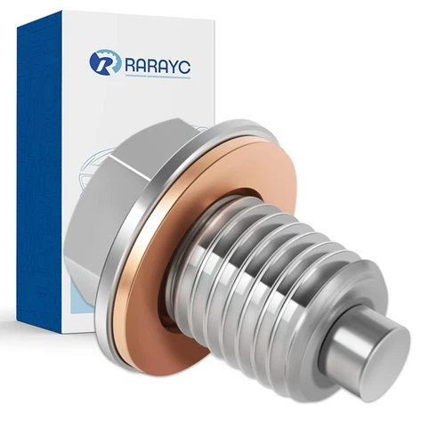 M12 x 1.5 Magnetic Oil Drain Plug Stainless Steel with Crush Washer Gasket for  - Picture 1 of 5