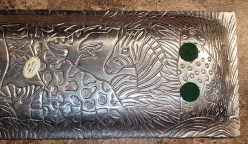 EUC Unique Cast Aluminum Tray with Jungle Animals CBK LTD 1991 - Picture 7 of 8