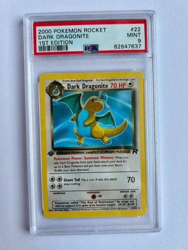Dark Dragonite 1st Edition PSA 9 Pokemon 22/82 WOTC 2000 MINT