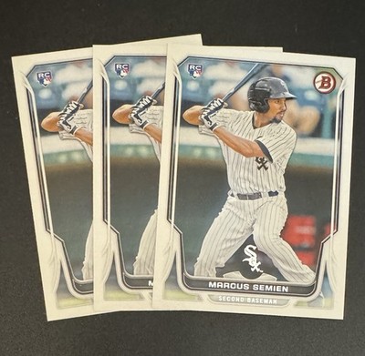 (3) Marcus Semien 2014 Bowman ROOKIE #40 Lot - Chicago White Sox 