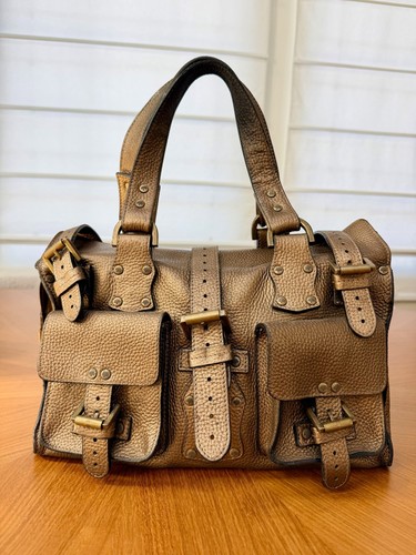 Authentic Y2K Vintage Mulberry Roxanne Satchel Bag – Rare Metallic Gold