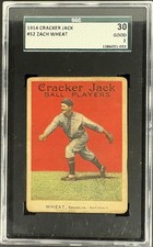 1914 Cracker Jack (E145) #52 Zack Wheat SGC 2 GD Nice Eye Appeal