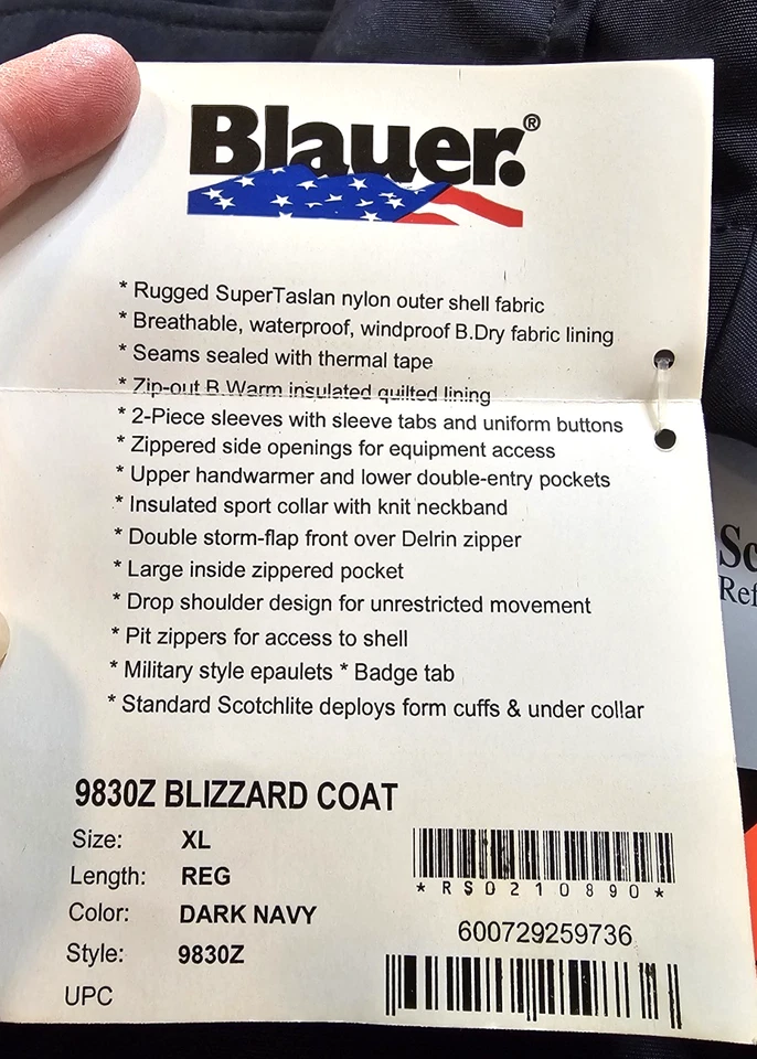 Blauer 9830Z Blizzard Coat Mens XL Zip out Lining NWT - Image 3 of 4