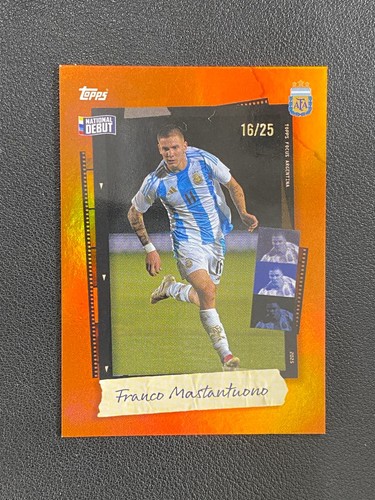 Franco Mastantuono 2025 Topps Focus Argentina National Debut Orange 16/25 #11