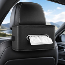 Large Car Tissue Holder Premium PU Leather Organizer Fits 100 250 Count