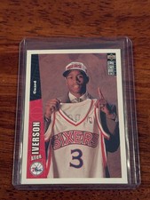 Allen Iverson 1996-97 Collector's Choice Rookie Rc Card #301 76ers. rookie card picture