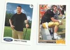Brett Favre 2 Football Card Lot - Upper Deck Rookie & Ford