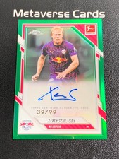2025-26 Topps Chrome Bundesliga Xaver Schlager Green Refractor Auto 39/99