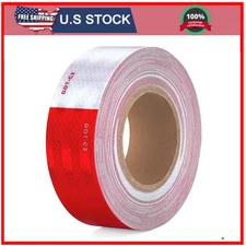 Cinta De Seguridad Reflectante 2X30ft Roja Y Blanca Impermeable Para Vehiculos