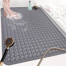 Shower Mat Non Slip: 47.2 x 31.5 Inch Extra Large TPE Shower Mats for Inside