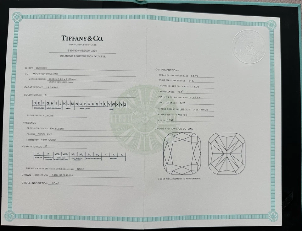 Anel de noivado Tiffany's Solitare platina almofada de Paris! - Imagem 4 de 4