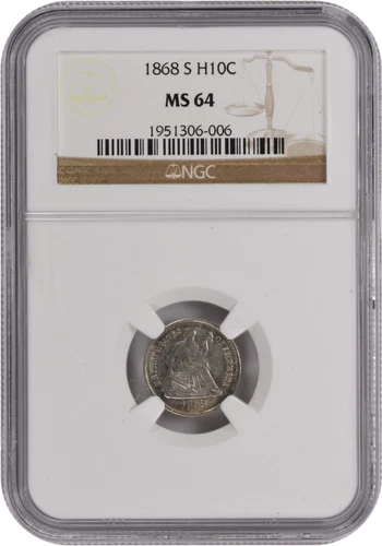 1868-S Liberty Seated Silver Half Dime MS64 NGC