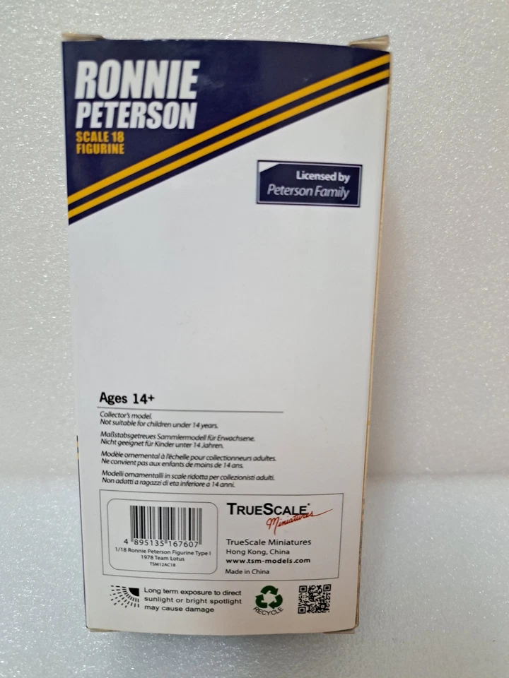 TSMModel 1/18 Ronnie Peterson Figurine Type 2 1978 Team Lotus TSM12AC18 - Immagine 2 di 3