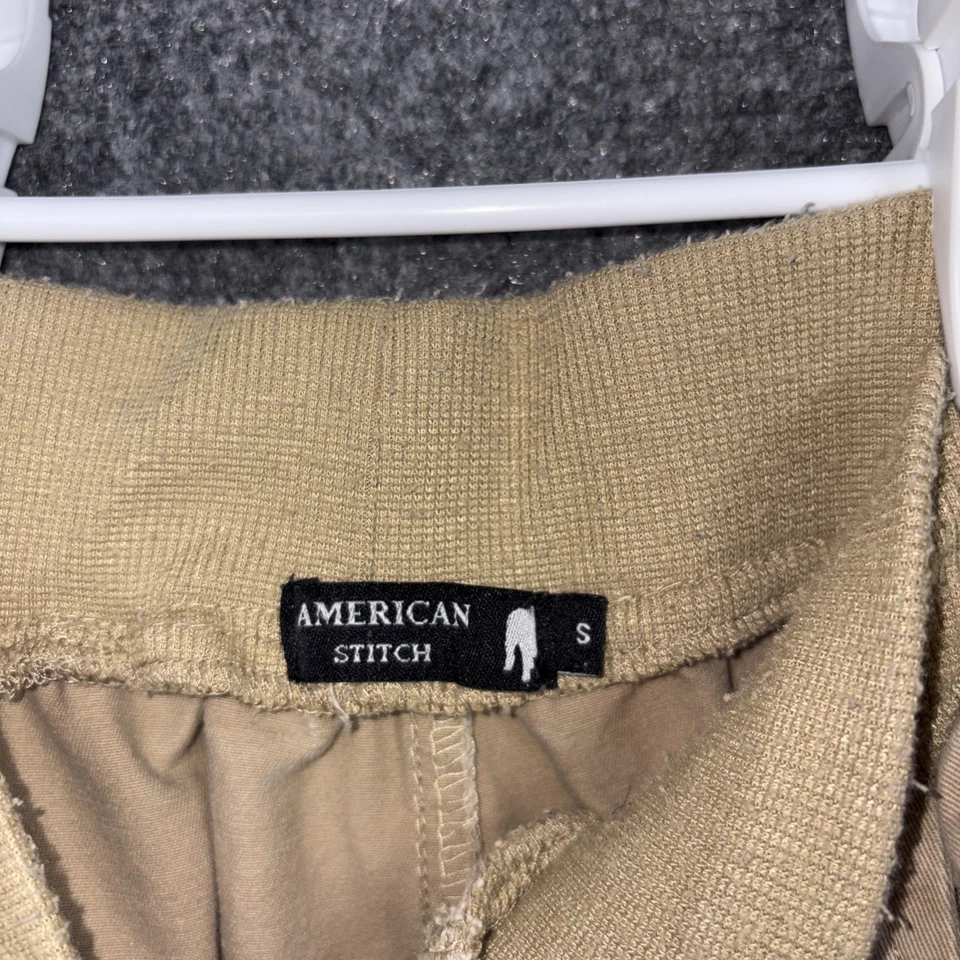 American Stitch Pants Mens Sz S Beige Patch Work Jogger HipHop Streetwear Grunge - Image 3 of 4