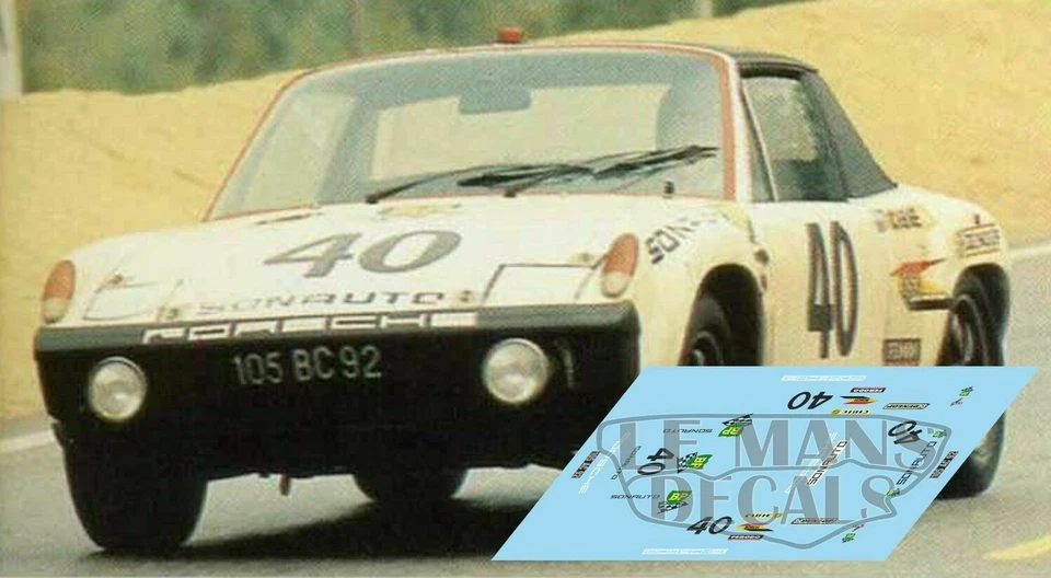 Décal Porsche 914 Le Mans 1970 40 1:32 1:43 1:24 1:18 décalcomanies - Photo 1/1