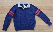Boys J.Crew Crewcuts Large 10-11 New w/Tags Navy/Red Sweater With Collar Preppy
