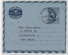 Malaysia Aerogramm Luftpost Kuala Lumpur nach M&uuml;nchen 1971