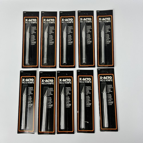 X-ACTO X3202 No 2 Heavy Duty Hobby Knife Lot 10 Vintage New Old Stock 1989