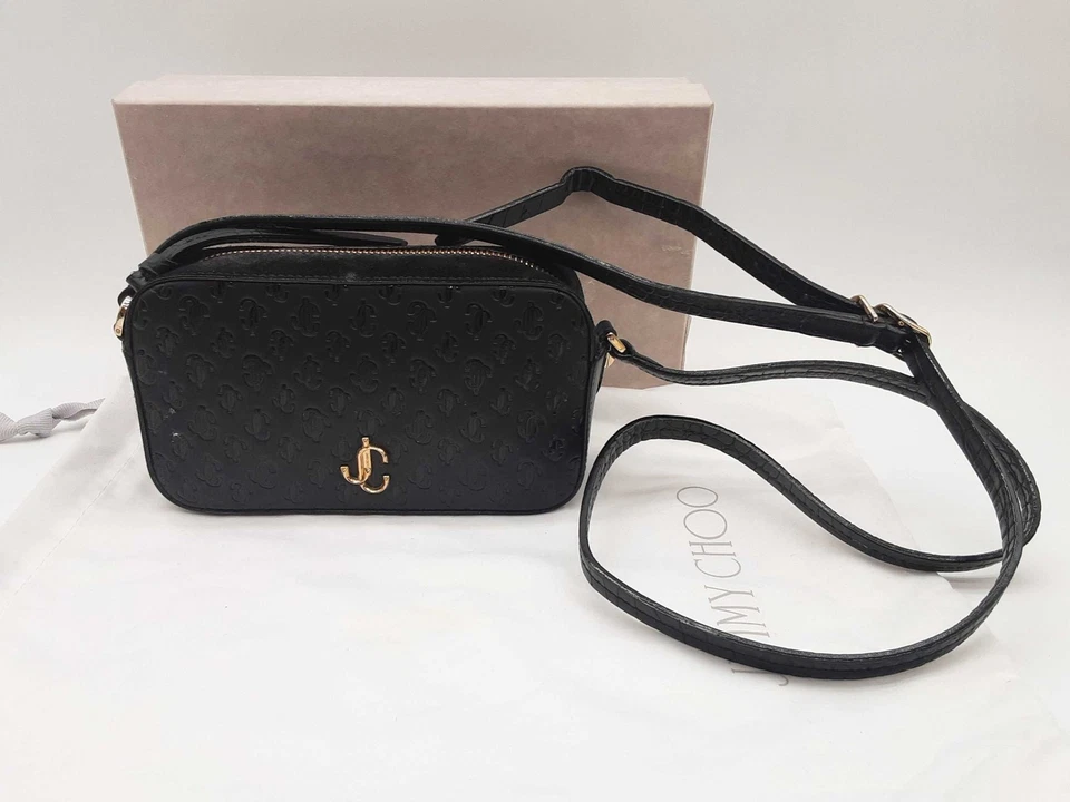 Jimmy Choo Palace Black Logo Leather Crossbody Bag Do0925rxde - Image 2 of 4