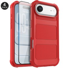 Red For iPhone 16e 17e 16 17 Pro Max Air 16 Case Phone Cover / Screen Protector