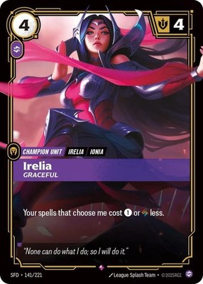 Riftbound Irelia, Graceful (V.1 - Rare) Spiritforged, League of Legends, NM