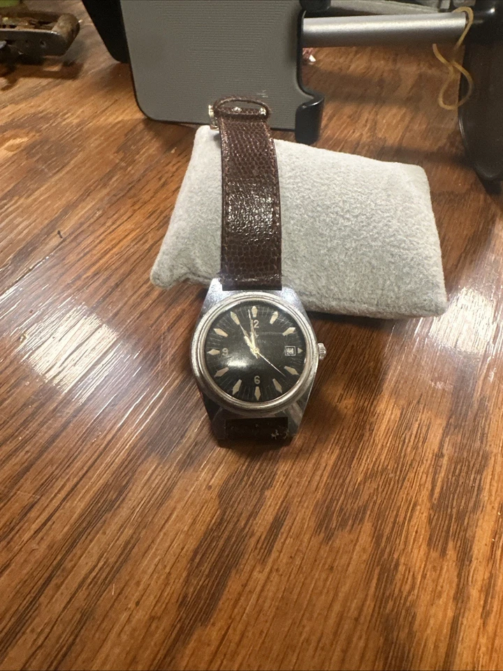 Vintage Rare 1950s Buren Diver Mens Watch Glow Mechanical 17 Jewel Black Dial - Image 2 of 4