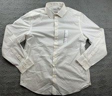 Goodfellow  Co Shirt Button Down Mens Large White Performance Long Sleeve Dress