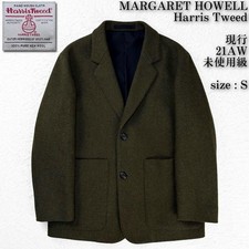 MARGARET HOWELL Harris Tweed Tailored Jacket Olive Green Size S