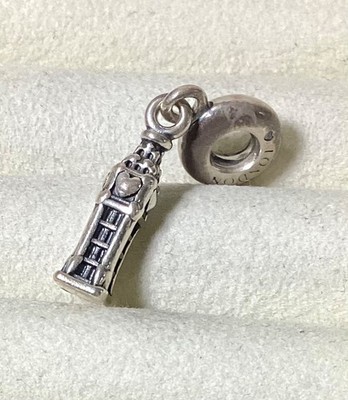 Pandora London Big Ben Silber Dangle Charm Guter Zustand S925 ALE UKGift Xmas