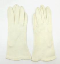 Vintage Women's Cotton Blend Ivory Formal Gloves  Fancy Afternoon Tea Gloves XS