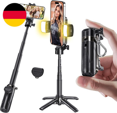 MAGIC JOHN Für Selfie Stick, Selfiestick Klein Mit Fülllicht [Nicht Magnetisch K