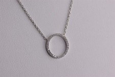 FZN Fuzion Creation Sterling Silver Cubic Zirconia Eternity Pendant 16" Chain