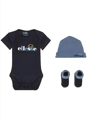 Ellesse 3-teiliges Baby Set: Body + Mütze + Socken Dunkelblau Gr. 56
