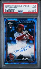 Topps 2024 Chrome Update Sapphire Victor Scott II RC Auto /199 PSA 9 USA-VS