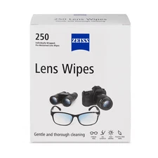 ZEISS Pre-Moistened Lens Cleaning Wipes with 70% Alcohol, 250 Count