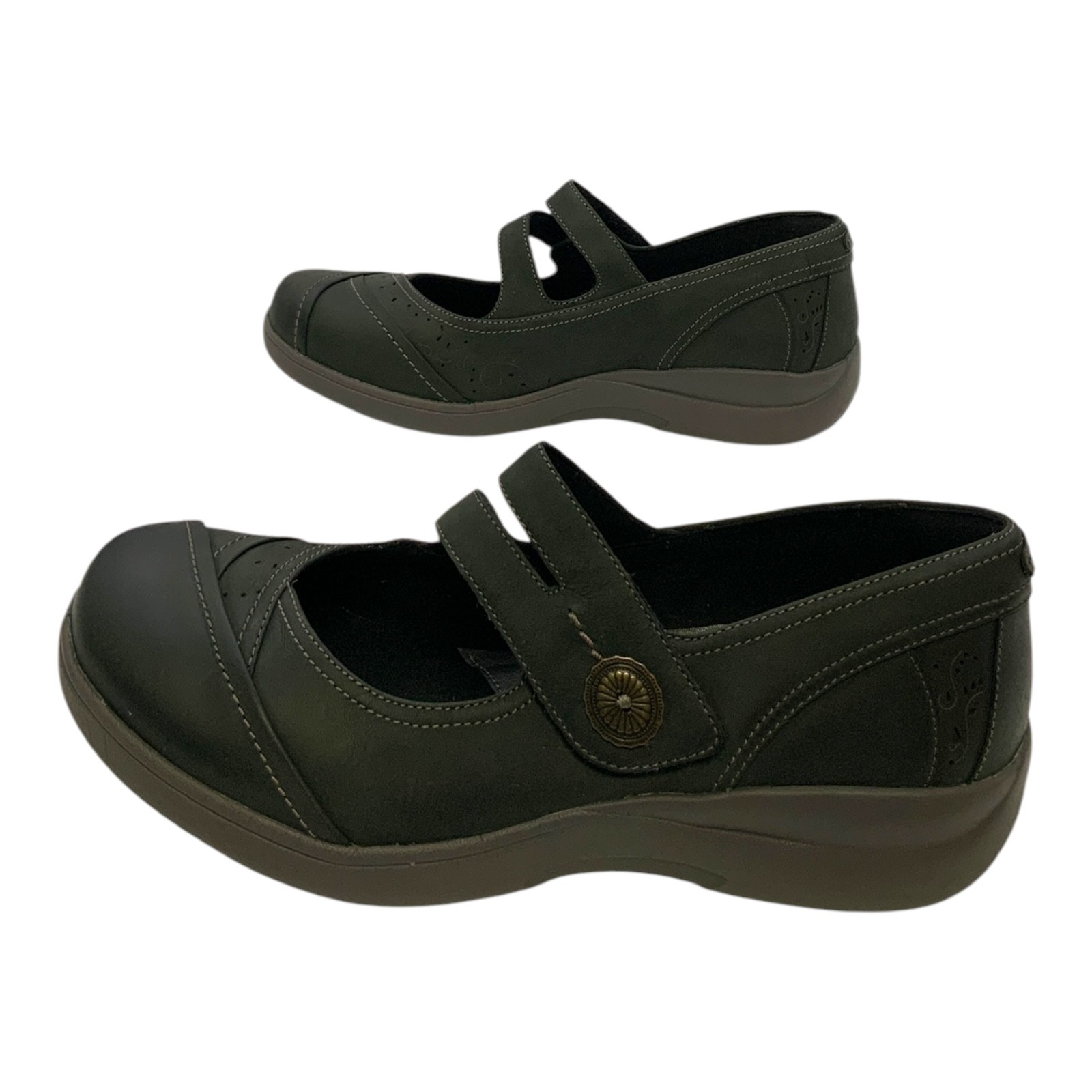 Aravon Revshow Mary Jane Плоская черная кожа из нубука US Womens 75 8490₽