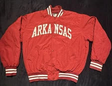 Vintage Ringor Classics Arkansas Razorbacks Windbreaker Jacket Sz L Made In USA