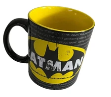 DC Comics Batman Distressed Logo Jumbo Ceramic Coffee Mug 20 oz