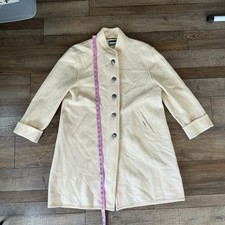 Geiger Collection Wool Coat Womens EU 40 Cream Austrian Loden Button Coat 391229
