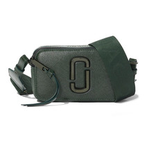 Marc Jacobs Snapshot Olive Green Saffiano Leather Crossbody Zip Camera Bag NWOT