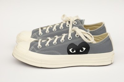Converse x CDG PLAY Chuck '70 All Star Low Steel Gray Men's Size 7 Women s 9