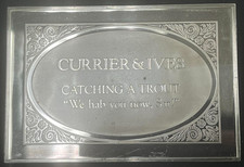 CURRIER & IVES "Catching A Trout" .999 Silver Art Bar 88.4G Vintage & RARE! 70.35 per troy oz