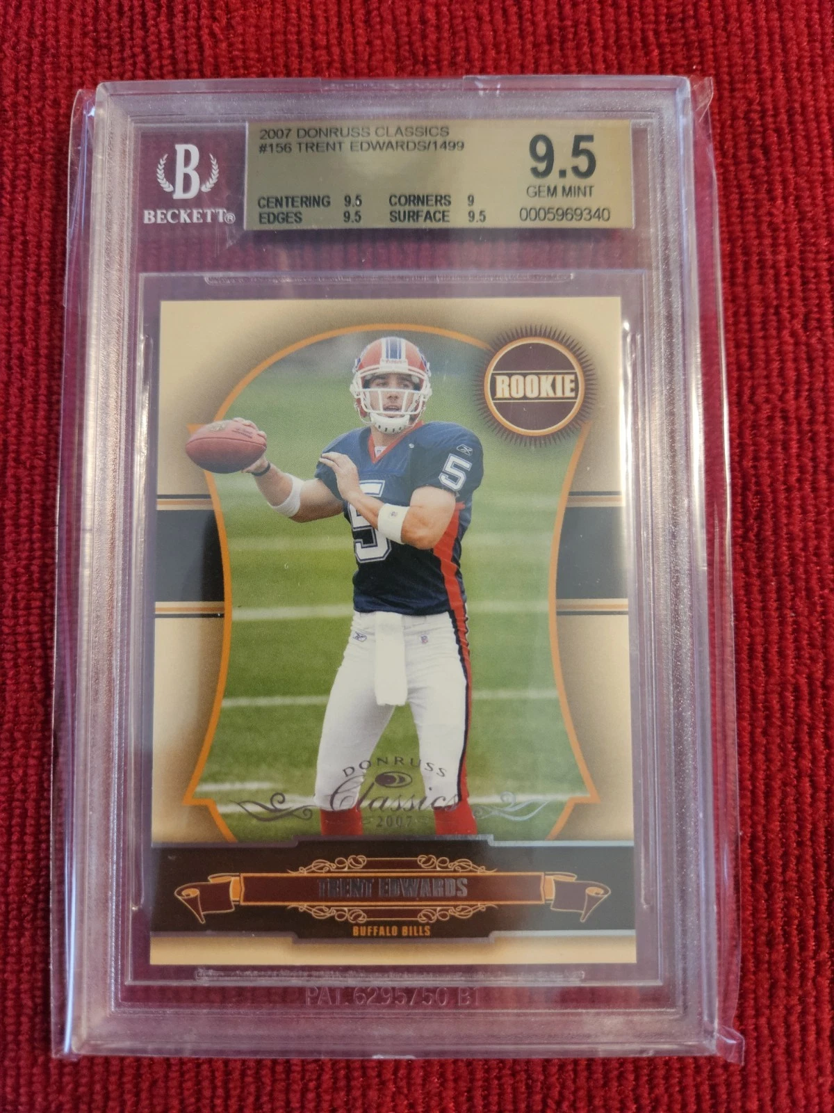 Trent Edwards Donruss Classics #156 Significant Sign.-Gold