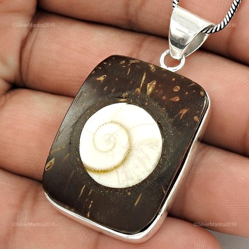 Cushion Natural Shiva Eye Trendy Sister Bezel Boho New Pendant Sterling Silver - Picture 5 of 7